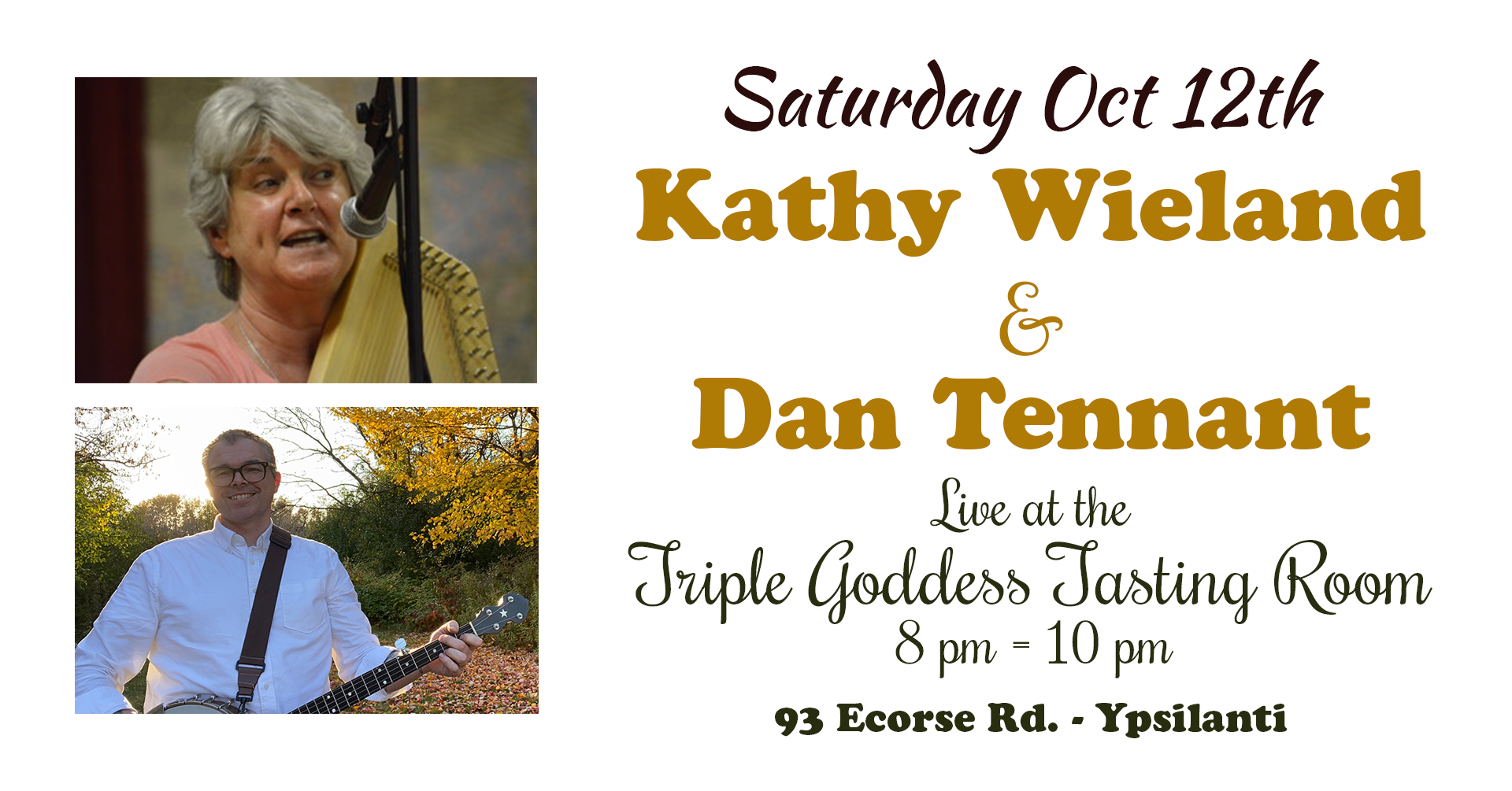 Bart Reiter Banjo Player and Kathy Wieland Triple Goddess Tasting Room Unity Vibration Ypsilanti MI